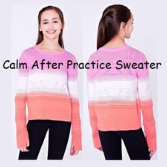 Ivivva Girl by Lululemon 🍋Calm After Practice Sweater thumbholes size 14 - Picture 2 of 5